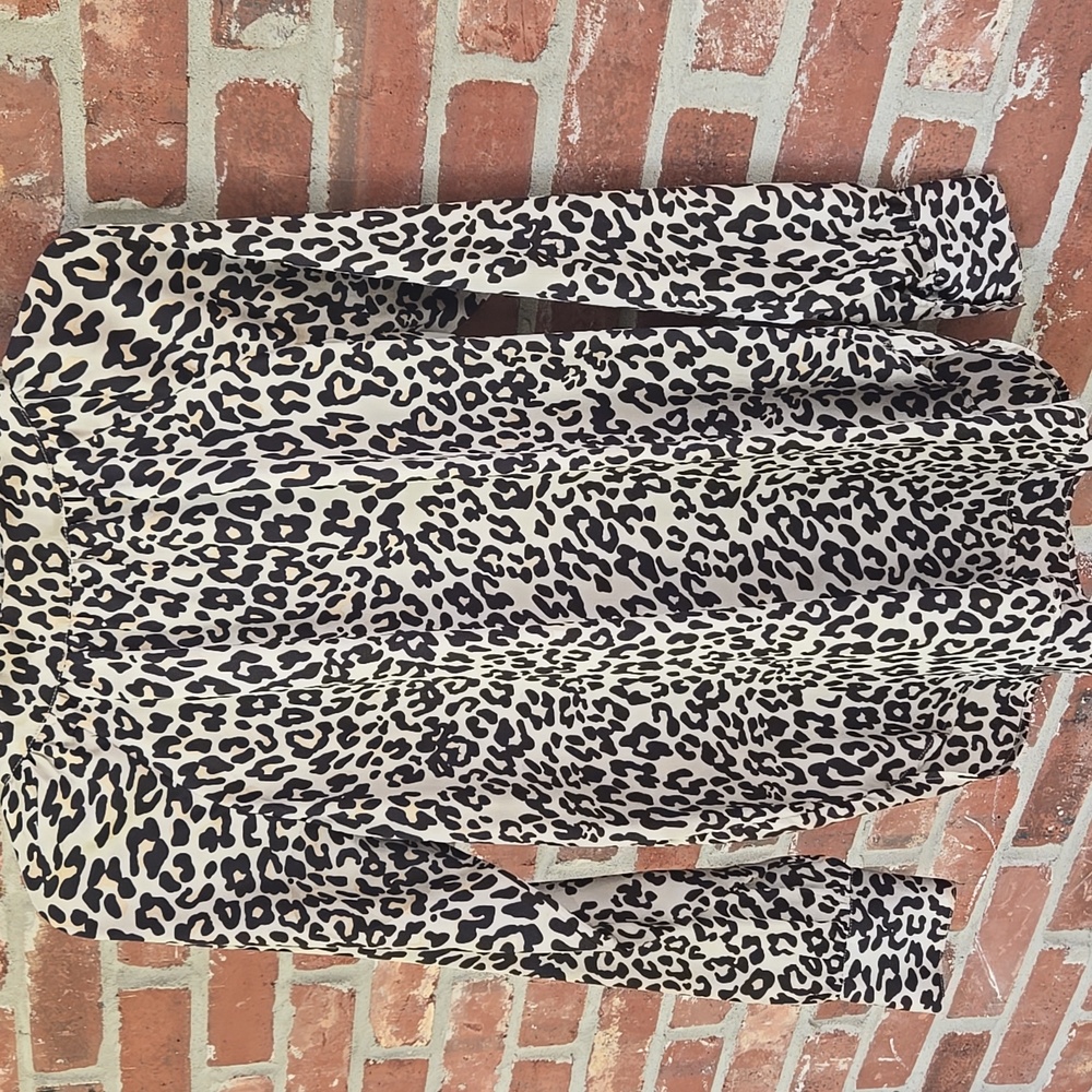 Loft Mock Neck Animal Print Tunic Blouse